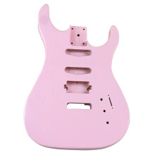DIY Gitarrenbausatz E-Gitarrenkorpus Pappelholz in Barrel Pink Grün, 4/4 Größe, für Anfänger und Fortgeschrittene