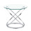 Comfy Living (Silver) Round Abstract Tempered Glass Side Table Chrome Effect Frame In Gold Or Silver 5