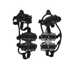 Zuverlässige 24-Zähne-Steigeisen aus Edelstahl für Outdoor-Schuhe, M, Schwarz