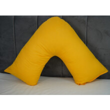 (Mustard) Pack of 2 Plain Poly-Cotton Back & Neck Support V Shaped Pillowcase Orthopaedic/Pregnancy/Nursing Pillow Case Pair- Available in 25 Colours 74 x 34 cm
