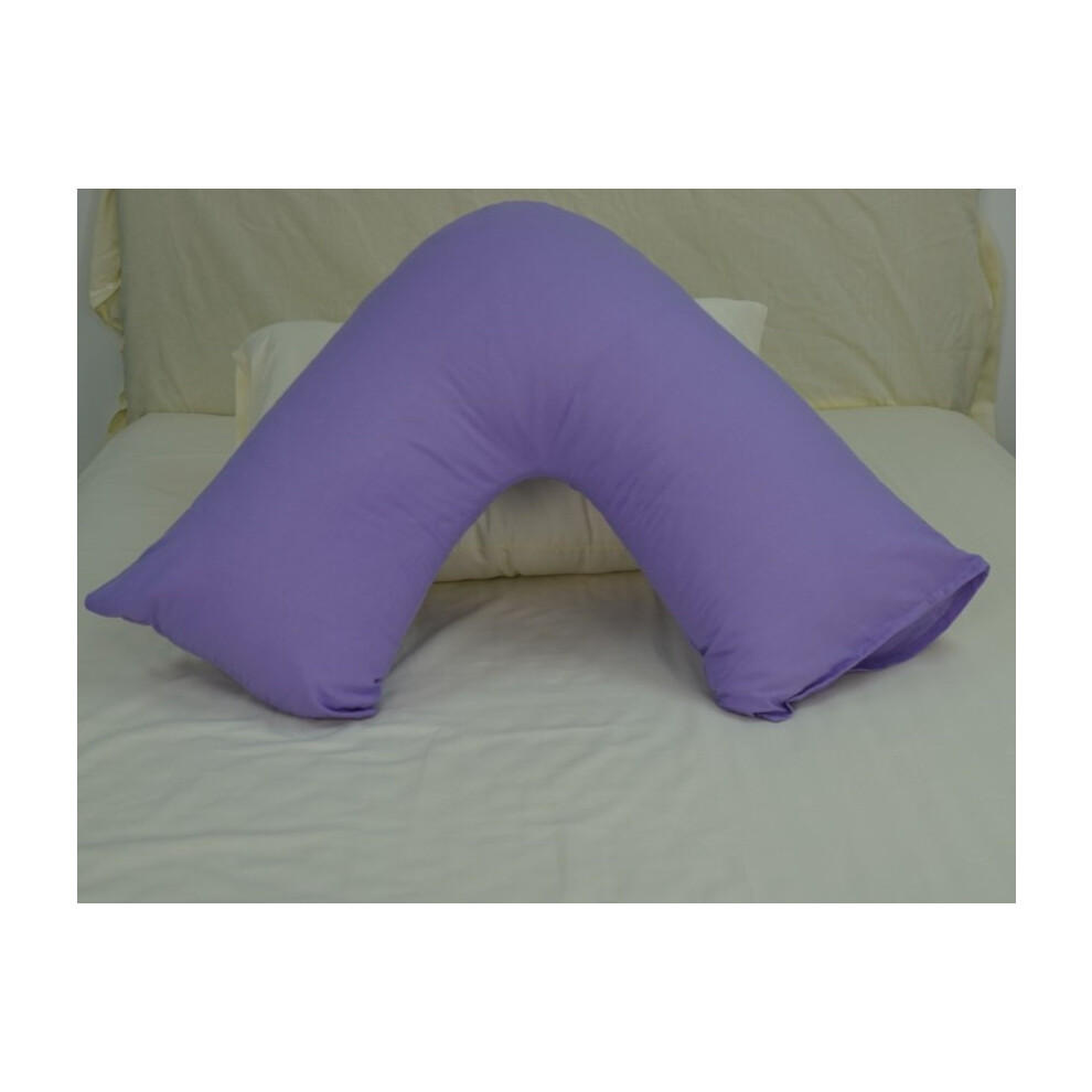 Arlinens (Purple) Pack Of 2 Plain Poly-Cotton Back & Neck Support V Shaped Pillowcase Orthopaedic/Pregnancy/Nursing Pillow Case Pair- Available In 25 Colours 7 Purple