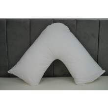 (White) Pack of 2 Plain Poly-Cotton Back & Neck Support V Shaped Pillowcase Orthopaedic/Pregnancy/Nursing Pillow Case Pair- Available in 25 Colours 74 x 34 cm