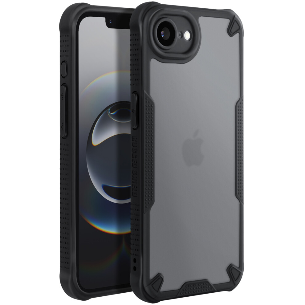 Avizar Shockproof Case For Iphone 16E Reinforced Corners Matte Back, Black