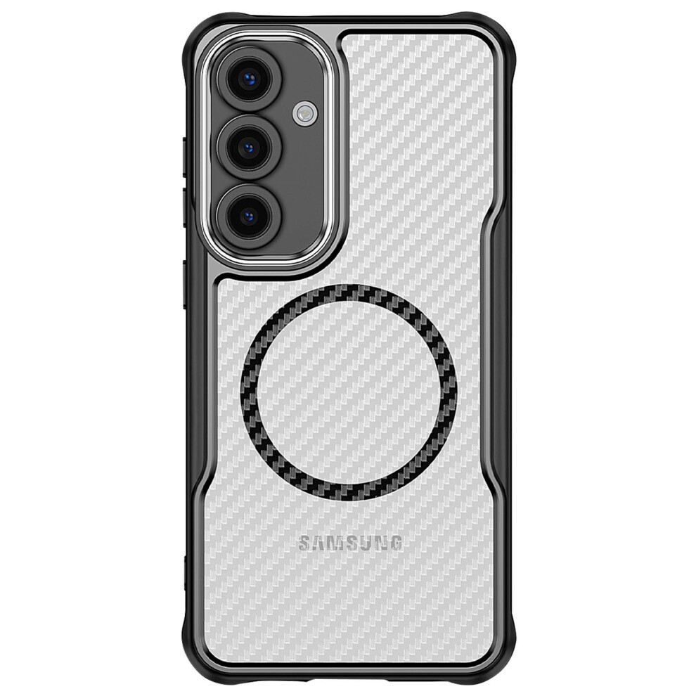 Avizar Case For Samsung Galaxy S25 Magsafe Shockproof Reinforced Carbon Back, Black 5906961970572