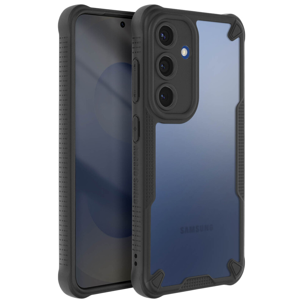 Photos - Case Avizar Shockproof  for Samsung Galaxy S25 anti-tracking Matte Back, Black Black BACK-217014