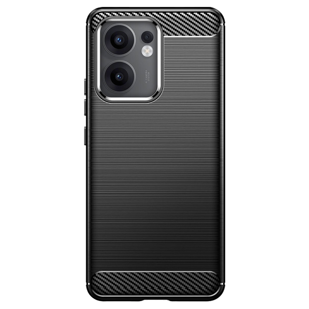 Avizar Case For Oppo Reno 13 F And 13 Fs Silicone Design Brushed Carbon, Black 3662428134988