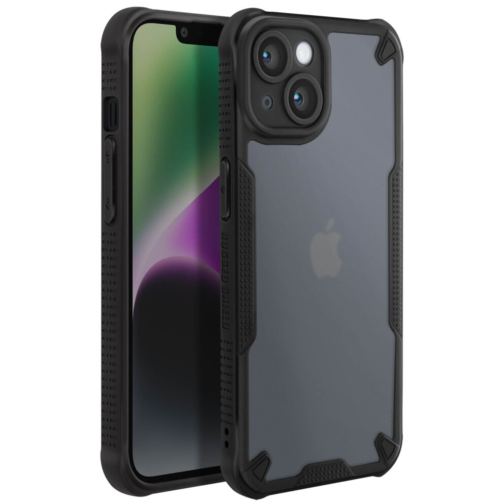 Avizar Case For Iphone 14 Reinforced Corners Anti-Puncture Matte Back, Black 3662428178012