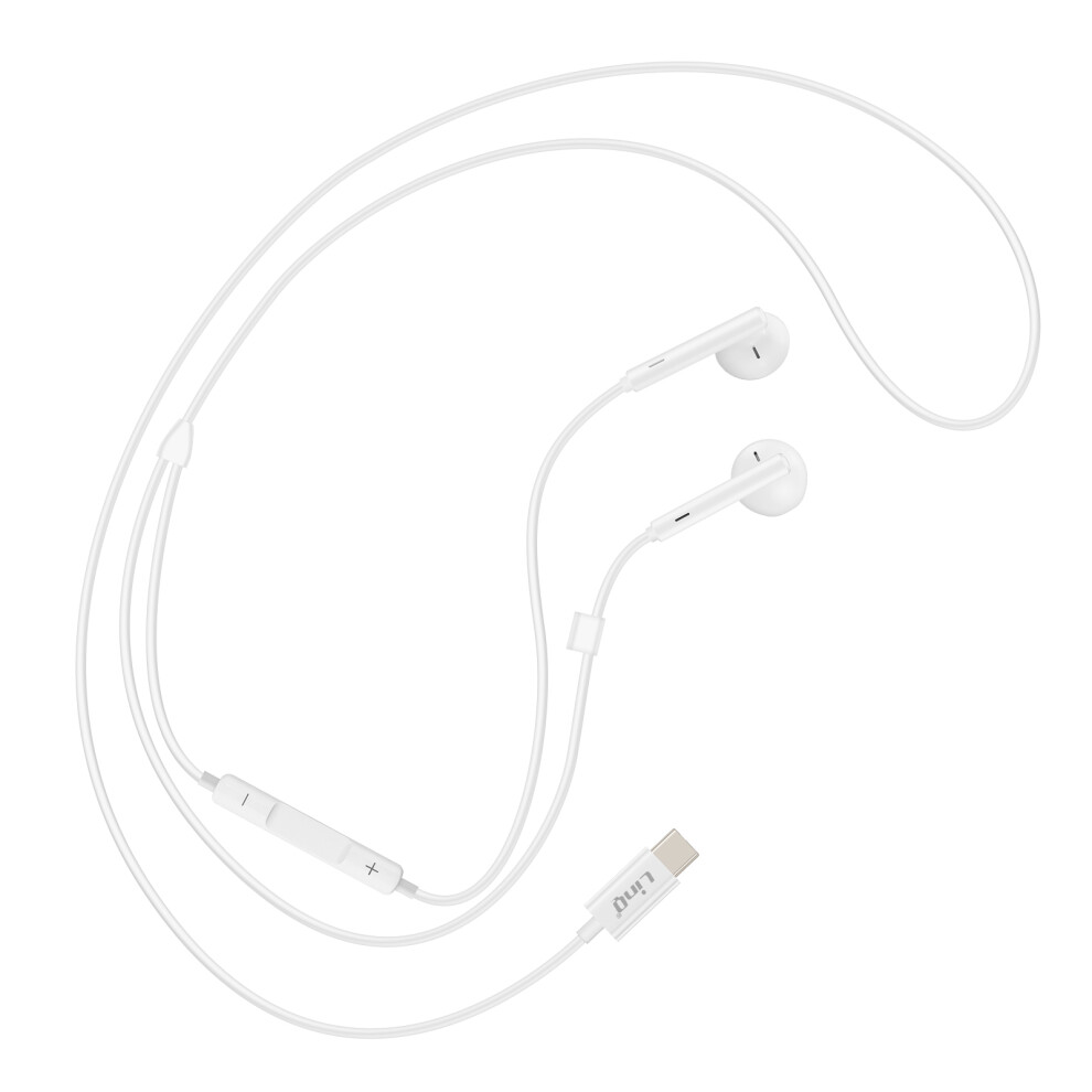 Linq Usb C Earphones Control Buttons Length 1.2M, White 3662427974233