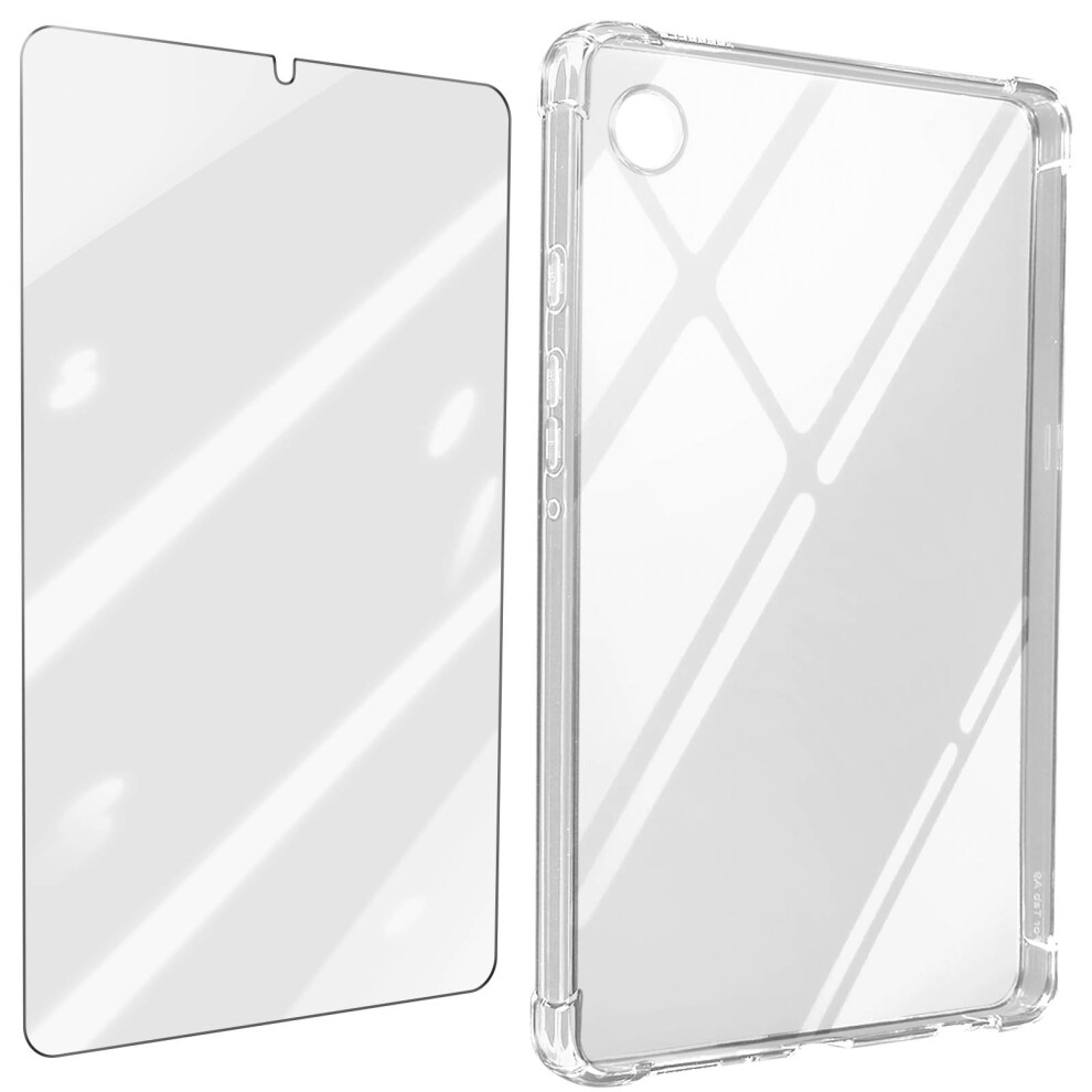 Avizar Case For Samsung Tab A9 Plus Shockproof Silicone And Tempered Glass., Sienna 3662427929110
