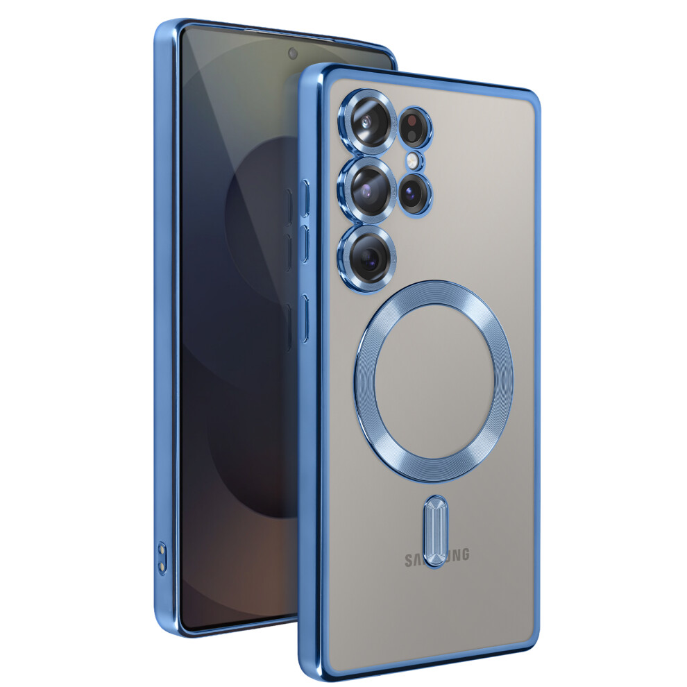 Photos - Case Avizar Slim MagSafe  for Samsung Galaxy S25 Ultra Chrome Border, Light Blue Blue BACK-KROMAG-BL-S25U