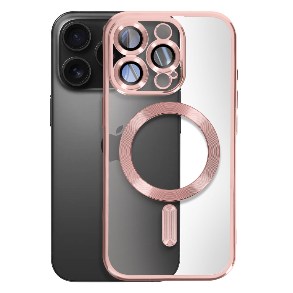 Avizar Case Magsafe For Iphone 16 Pro Max Silicone Contour Chrome, Rose Gold 3662428071955