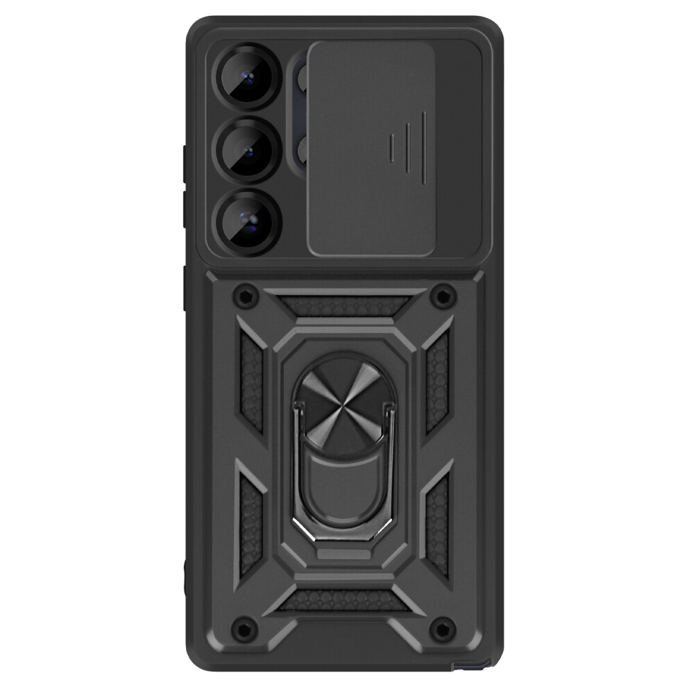 Mayaxess Case For Galaxy S25 Ultra Support Ring With Camera Protection, Black 3662428112245