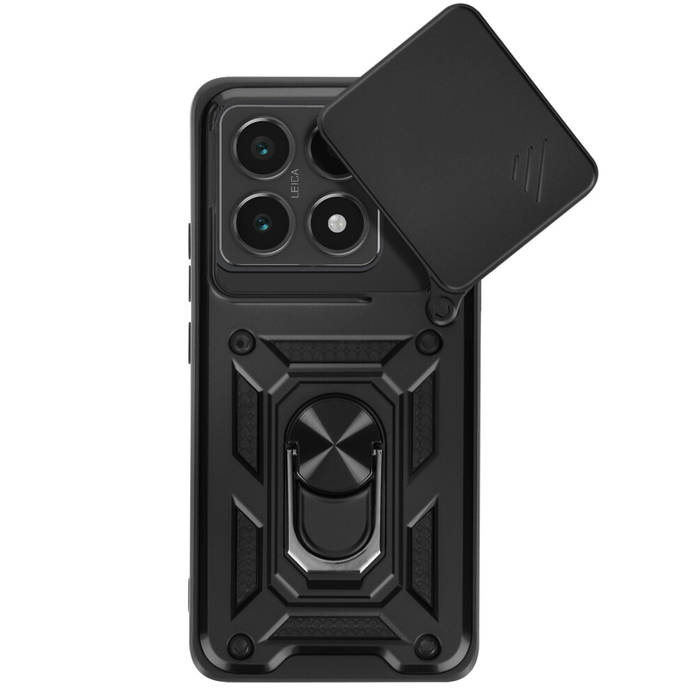 Mayaxess Case For Xiaomi 14T Ring Support Sliding Camera Cover, Black 3662428082333