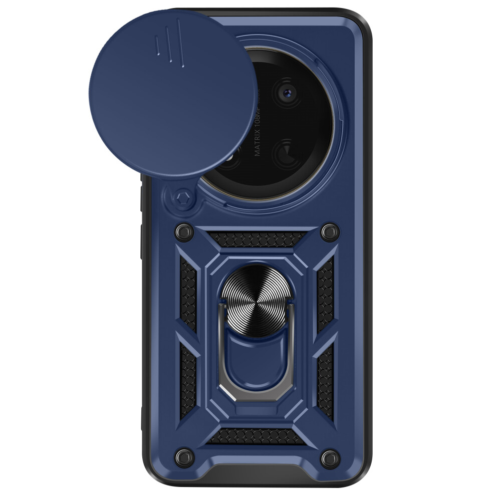 Photos - Case Mayaxess  for Honor Magic 7 Lite Ring Holder with Camera Protection, Dark Blue Blue BACK-MAY-SLD-NT-M7L