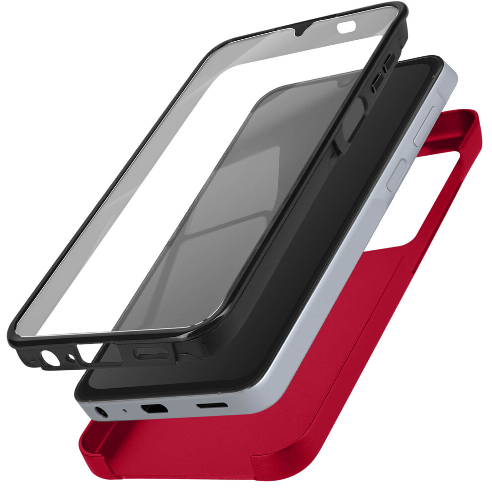 Avizar Case For Samsung Galaxy A25 Rear Rigid Front Soft Tactile, Red 3662428015041