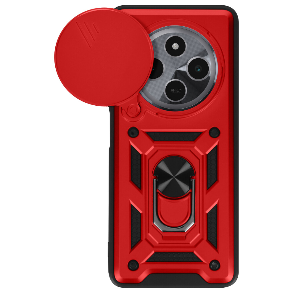 Mayaxess Case For Xiaomi Mi 14C Ring Support Sliding Camera Cover, Red 3662428081480