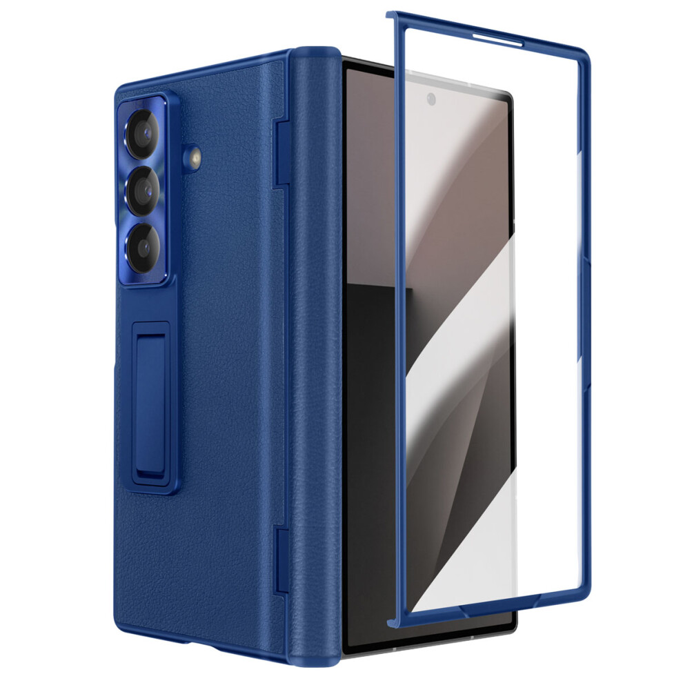 Avizar Full Case For Samsung Galaxy Z Fold 7 With Tempered Glass And Kickstand, Blue 3662428212617