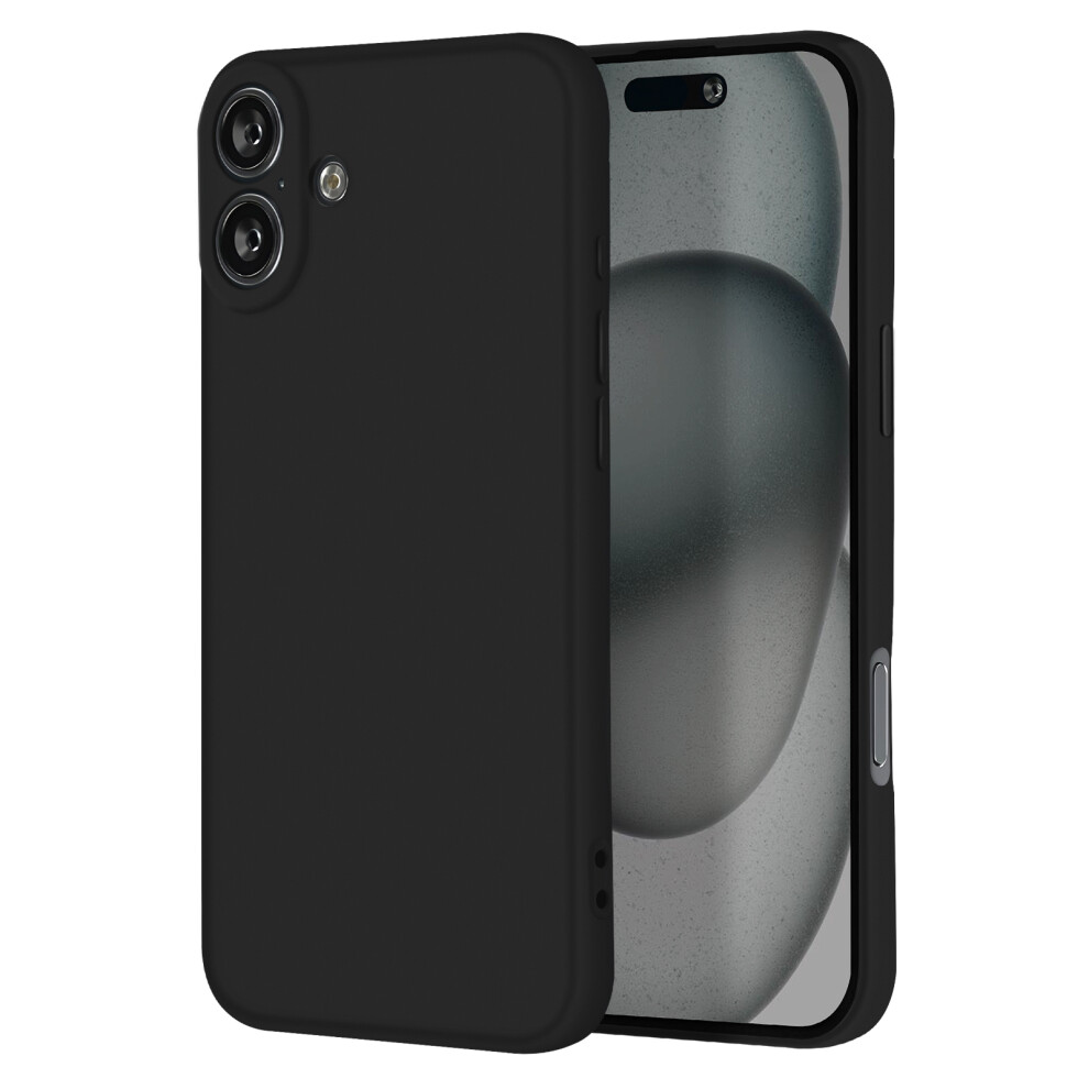 Avizar Case For Iphone 16 Silicone Finish Mate Soft Touch, Black 3662428057294