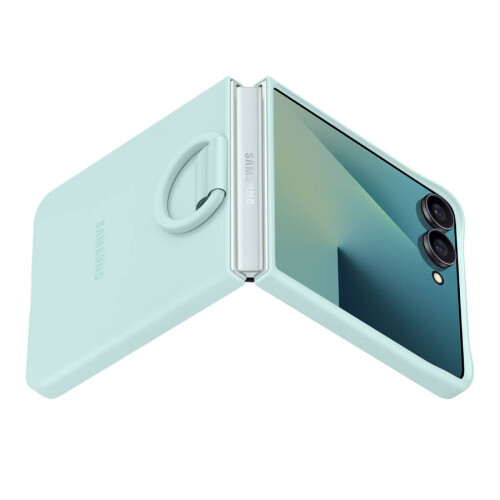 Samsung Coque Ufficiale per Galaxy Z Flip 7 con Anello Ring Case Soft Touch Samsung Blu 2
