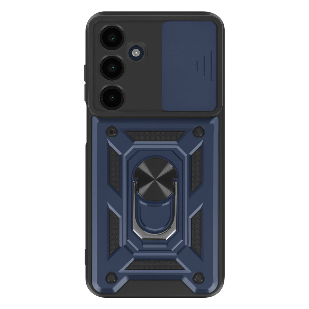 Mayaxess Case For Samsung Galaxy A16 Ring Support Sliding Camera Cover, Dark Blue 3662428081831