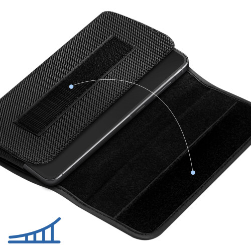 Avizar XXL Oxford Fabric Belt Case with Solid Clip and hook and loop Flap, Black 2