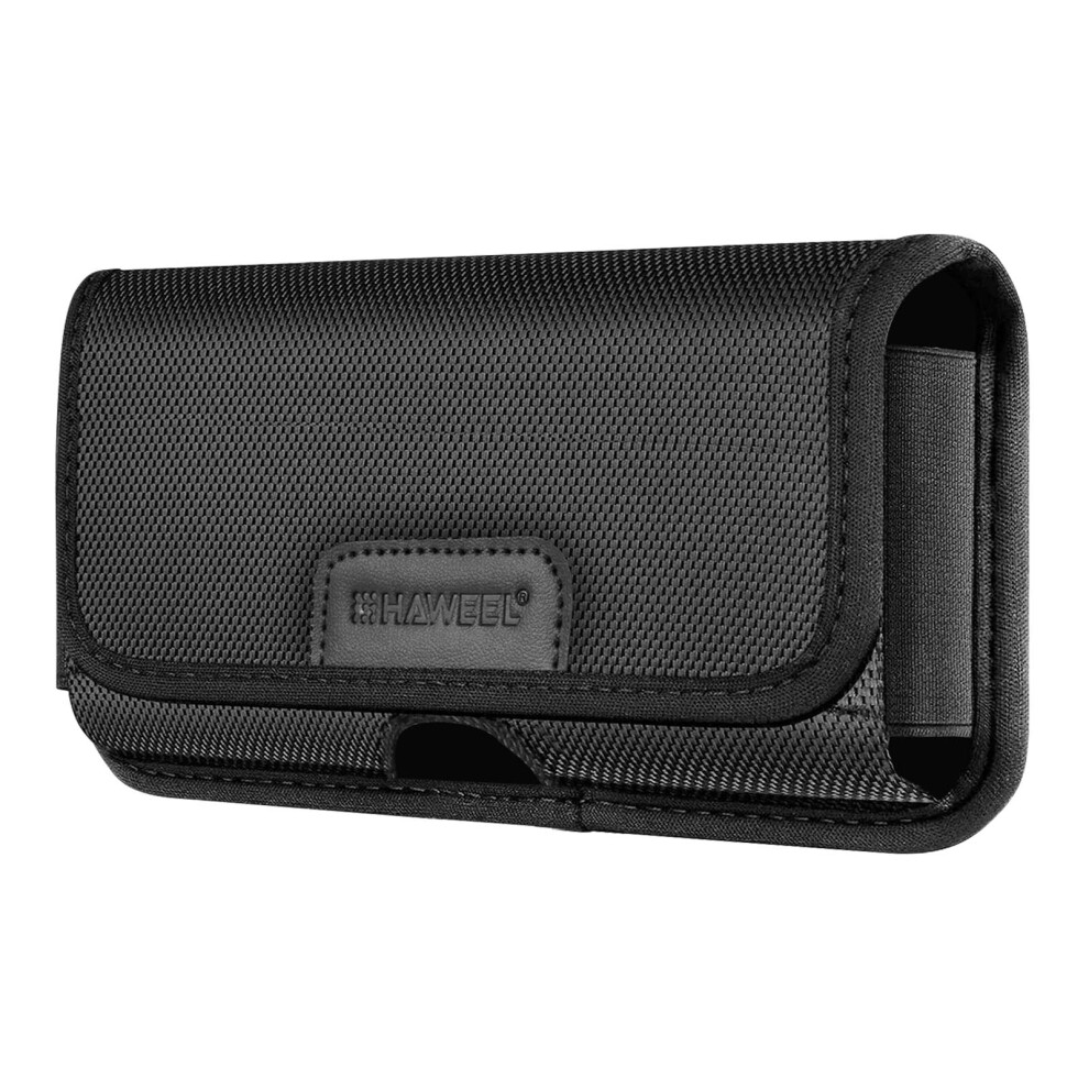 Avizar Nylon Smartphone Belt Case, Integrated Card Holder, L Size, Black 3662427874885