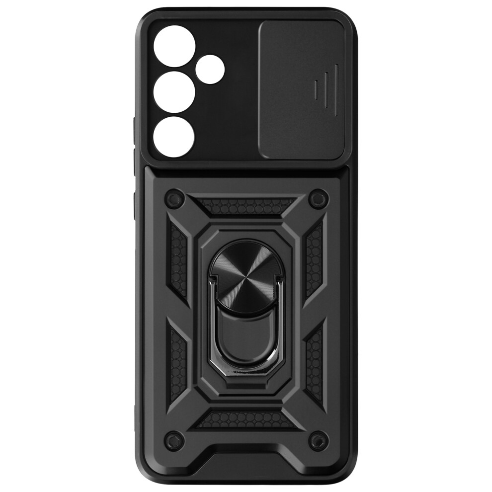 Avizar Case For Samsung Galaxy A55 5G Ring Stand Sliding Camera Cover, Black 3662427973663