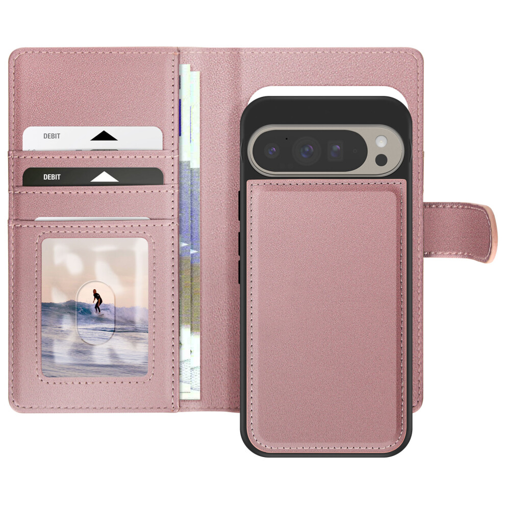 Mayaxess Case For Google Pixel 9 And 9 Pro Detachable Shell, Rose Gold 3662428129823