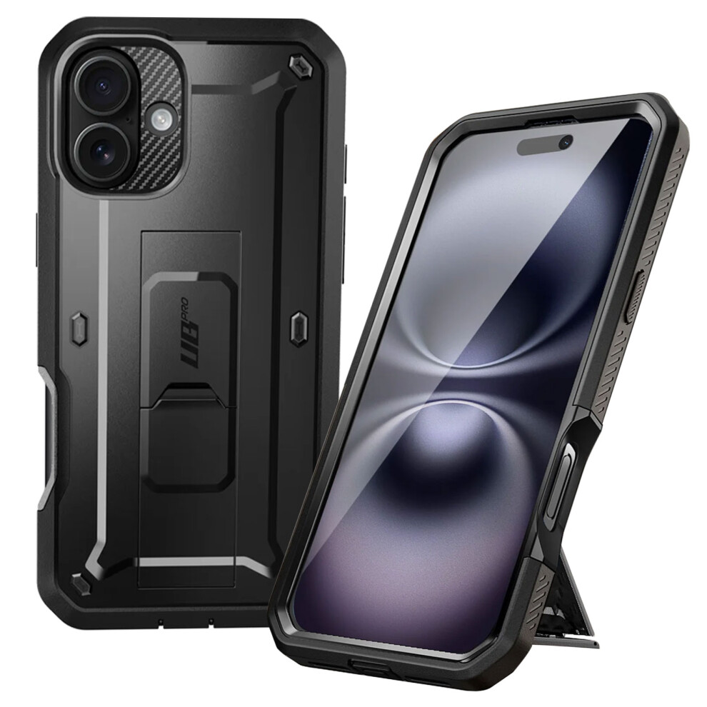 Photos - Case SUPCASE Integral  for iPhone 16 Anti-Shock Kickstand, Black Black BACK-SPC-PRO-BK-16R 