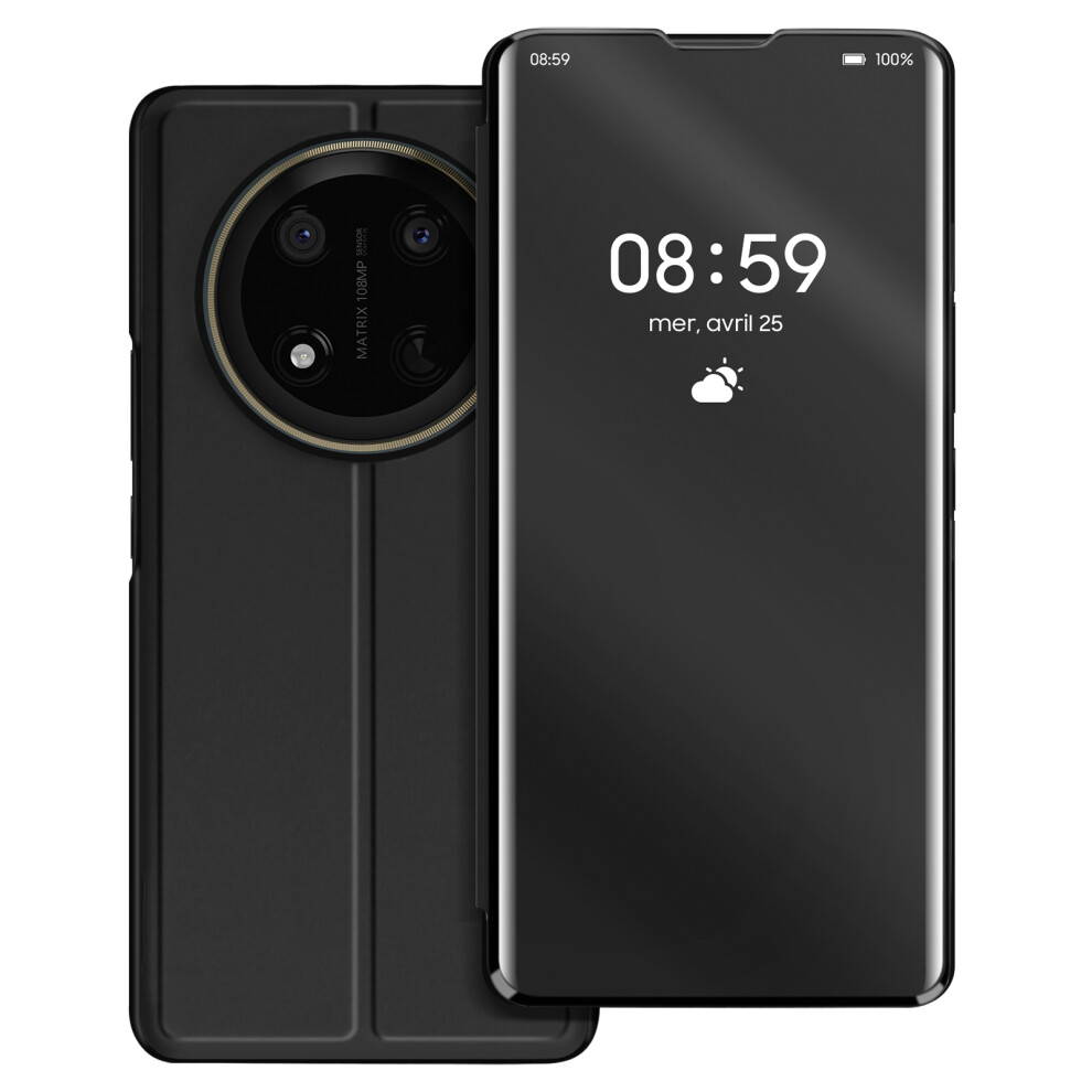 Avizar Case For Honor Magic 7 Lite Clapet Mirror Stand, Black 3662428133516