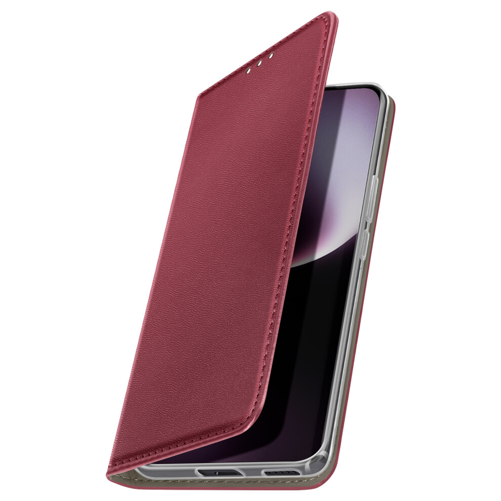 Avizar Case For Honor Magic 7 Lite Clapet Magnetic Wallet Stand, Burgundy Red 3662428133127