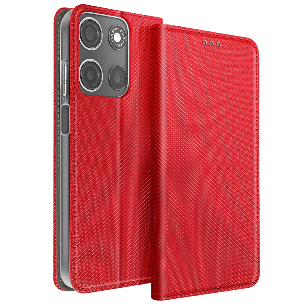 Avizar Case For Motorola Moto G15 And Moto G15 Power Clapet Card Holder, Red 3662428133257