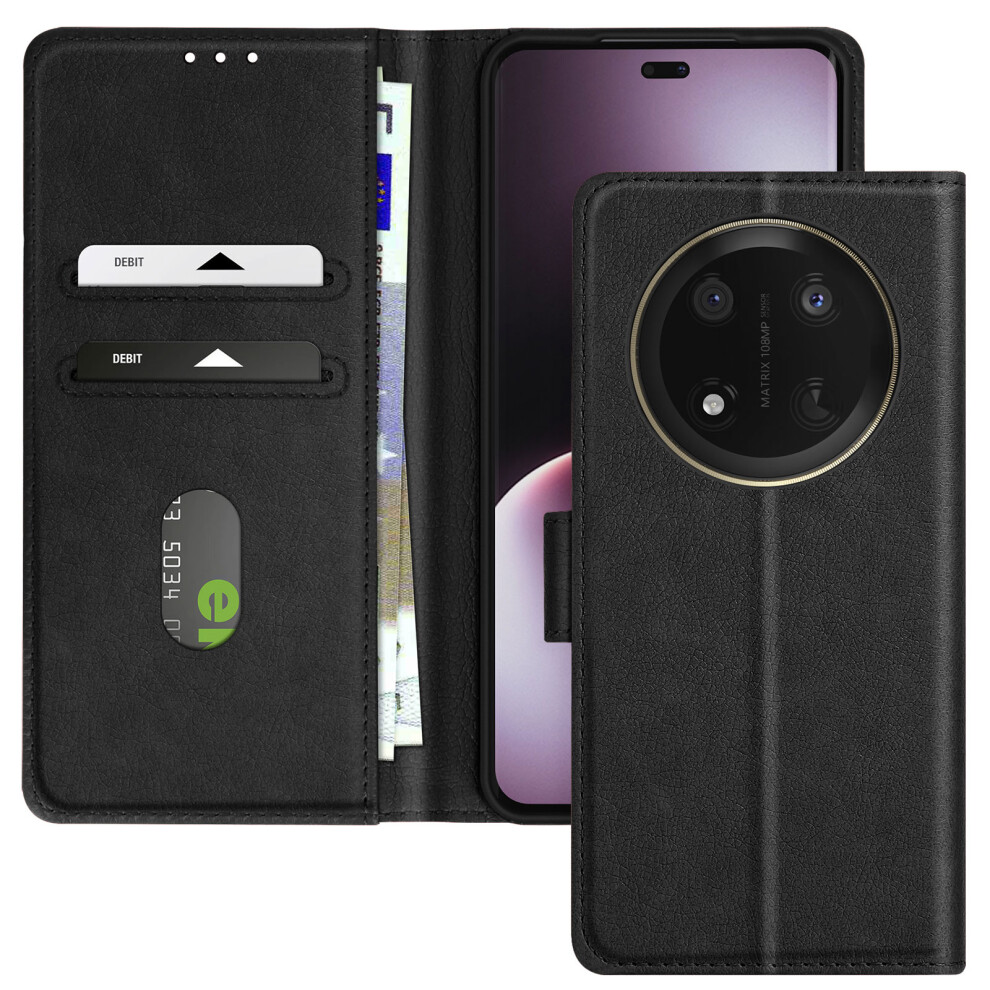 Avizar Case For Honor Magic 7 Lite Clapet Wallet And Video Holder, Black 3662428137200