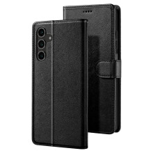 Avizar Custodia a Portafoglio per Galaxy S25 FE con Supporto Video e Porta Carte, Nero
