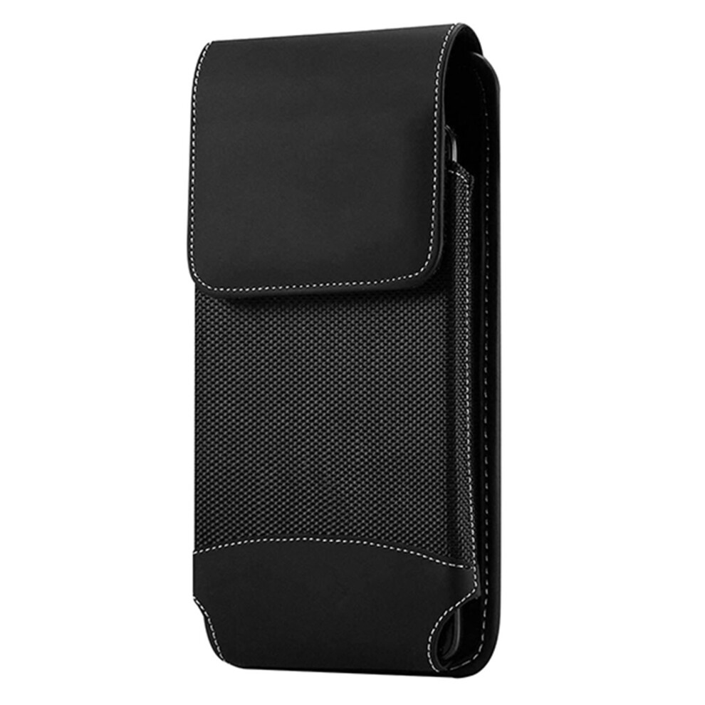 Universal Vertical Belt Case For Smartphone Nylon Carabiner Clip Black 3662427543545