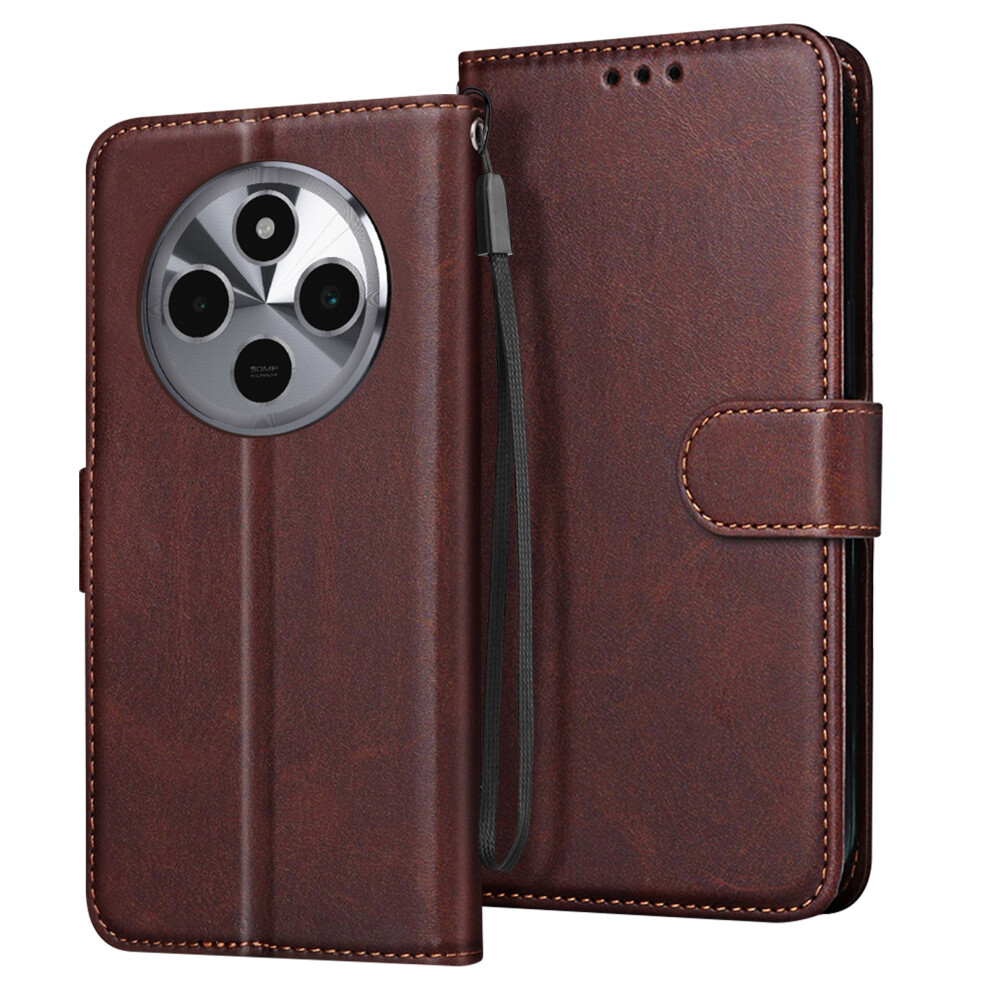 Avizar Case For Xiaomi Redmi 14C Clamshell Wallet And Stable Video Holder, Dark Brown 3662428075373