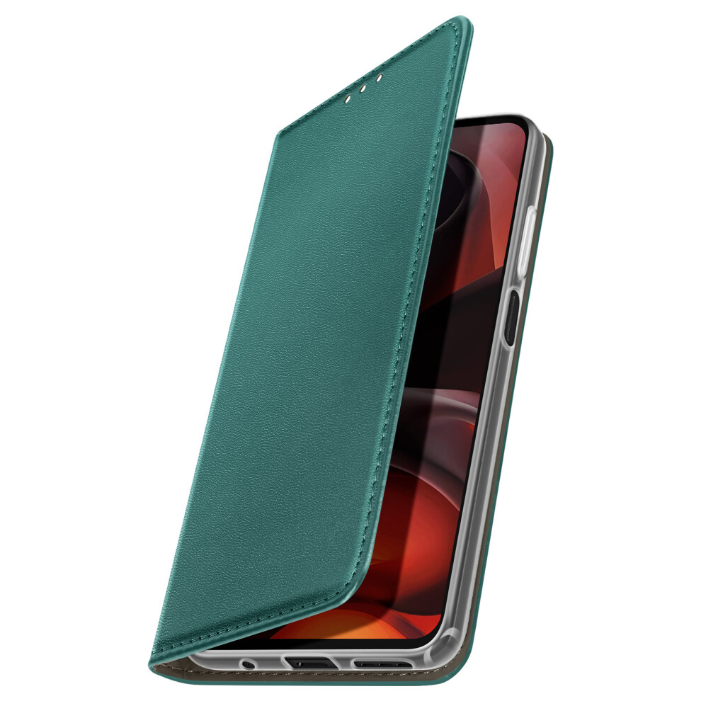 Avizar Case For Motorola Moto G15 / G15 Power Magnetic Wallet Stand, Green 3662428133318