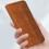 Avizar Brown Woven Pattern Wallet Case with Video Stand for Fairphone 5 4