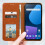 Avizar Brown Woven Pattern Wallet Case with Video Stand for Fairphone 5 6