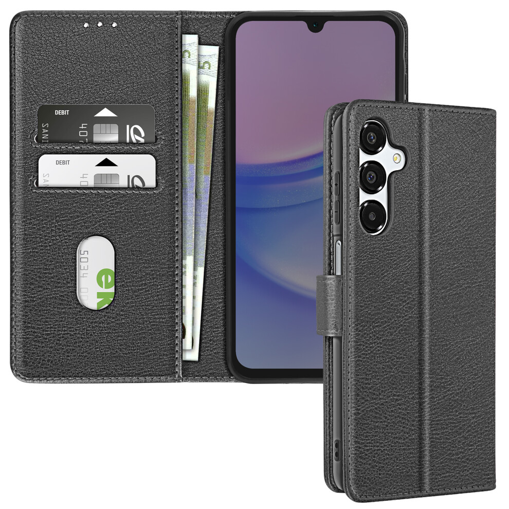 Avizar Case For Samsung Galaxy A16 Clapet Wallet And Video Holder, Black 3662428076837