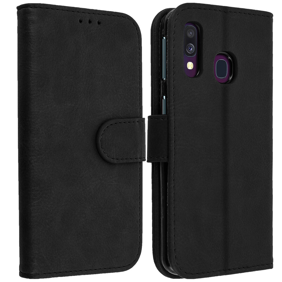 Flip Wallet Case, Magnetic Cover With Stand For Samsung Galaxy A40 Â Black 3662427351058