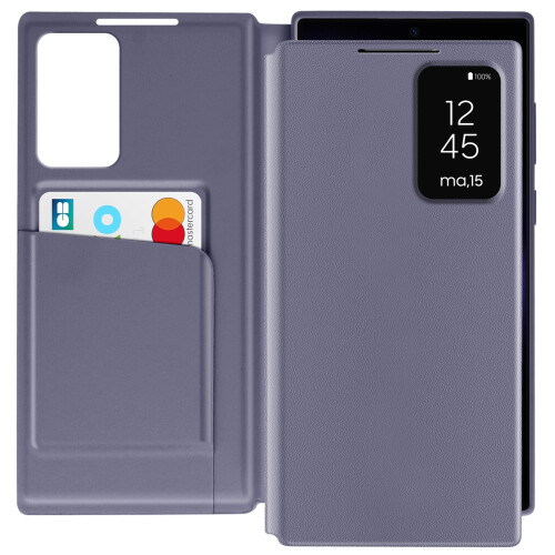 Avizar Leather Case for Galaxy S23 Ultra Display Window Card Holder
