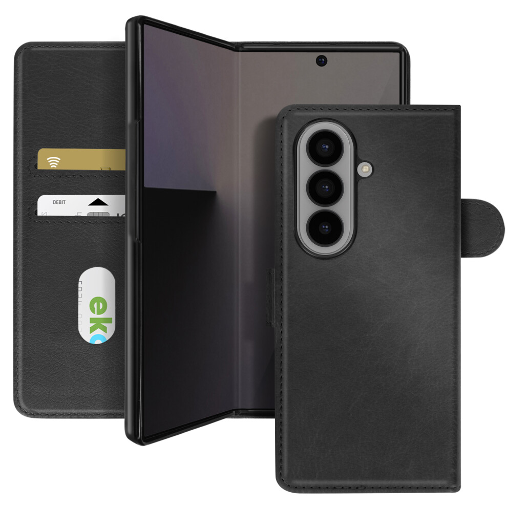 Avizar Chesterfield Card Holder Case For Samsung Z Fold 7 With Magnetic Flap, Black 3662428218299