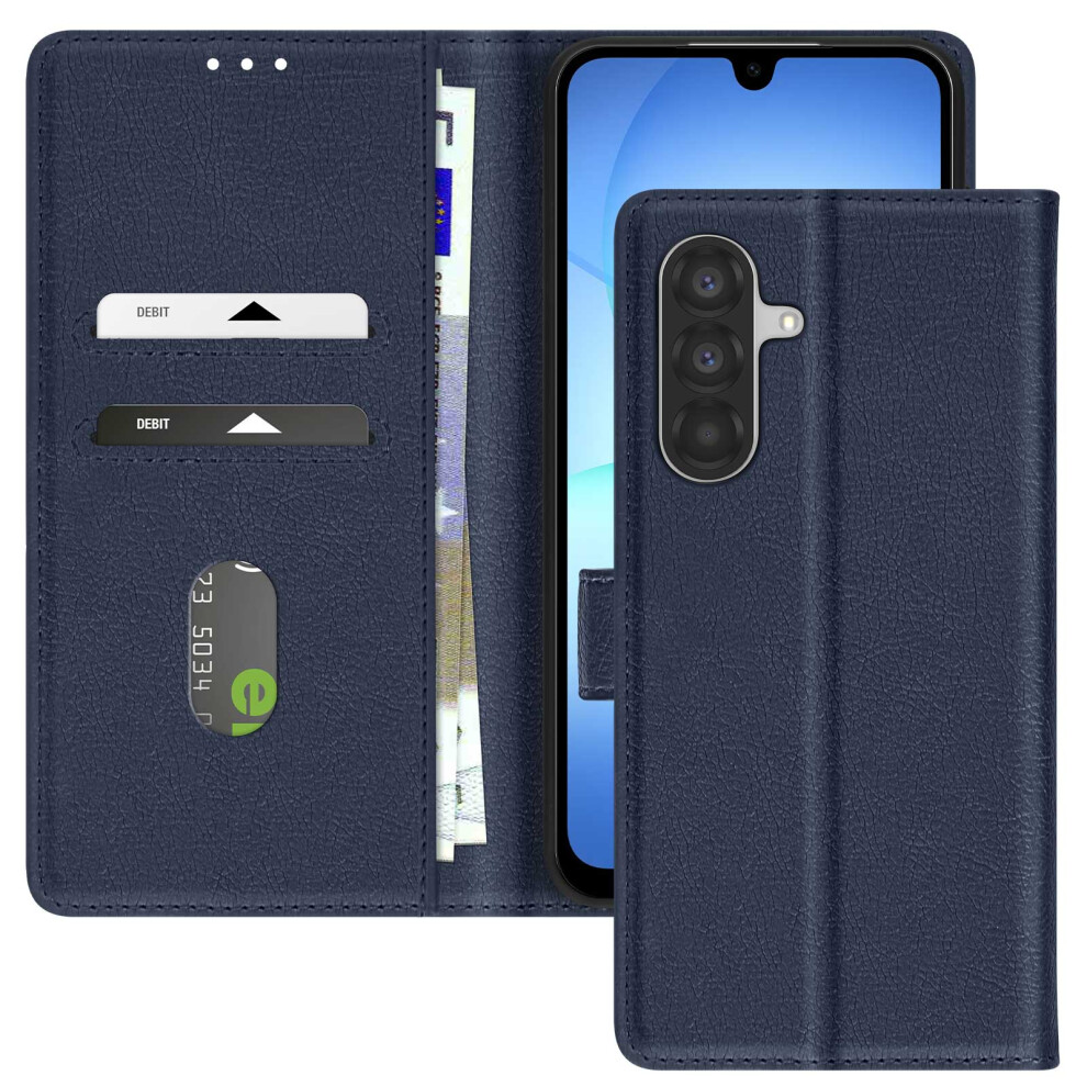 Avizar Chesterfield Case With Card Holder And Video Stand For Samsung Galaxy A17, Dark Blue 3662428224696