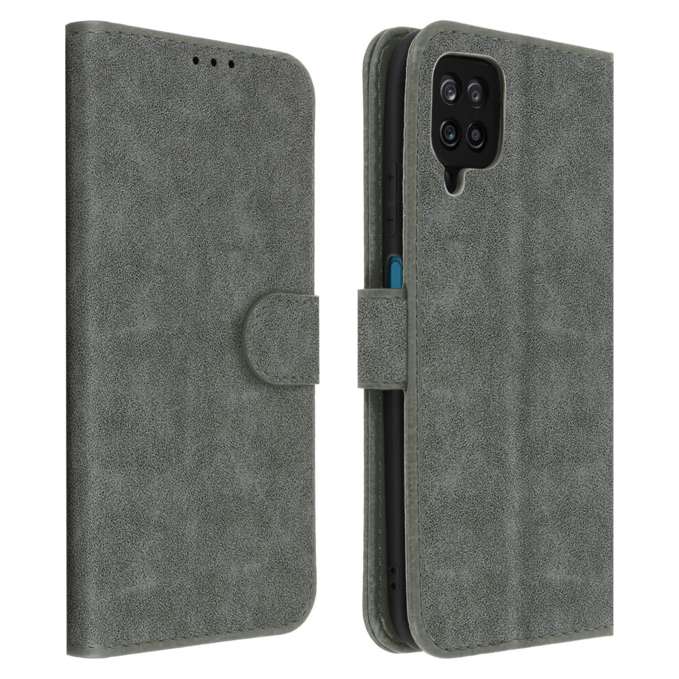 Back Cover Samsung Galaxy A12 Full Function Wallet Grey 3662427514798