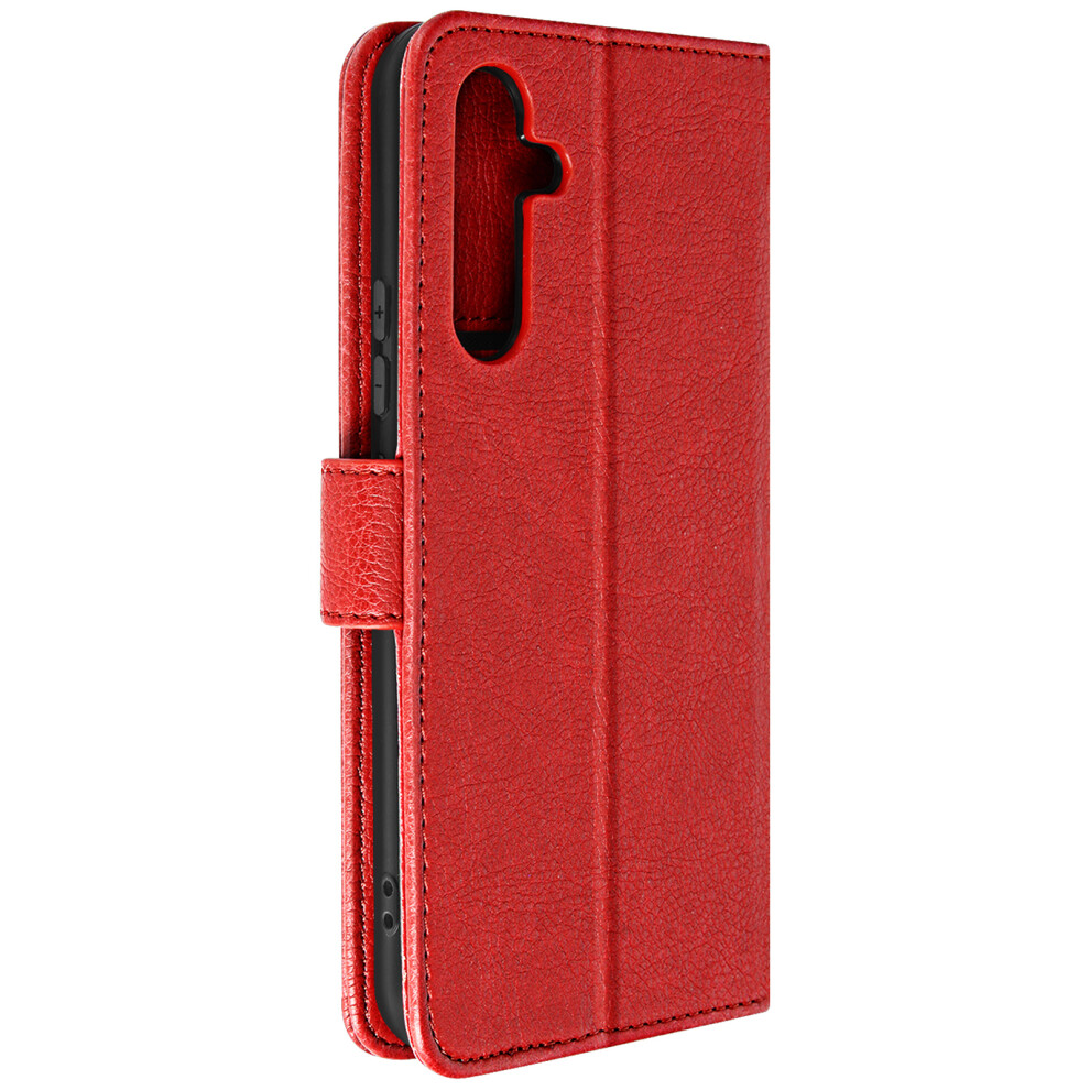 Flip Case For Samsung Galaxy A54 5G With Card Holder And Video Support Red 3662427750141