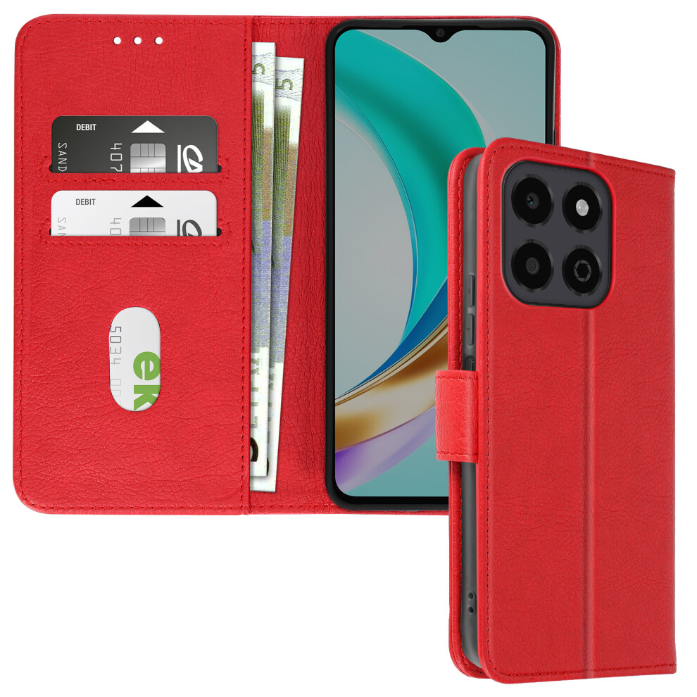 Avizar Case For Honor X6b Clapet Wallet And Video Holder, Red 3662428078480