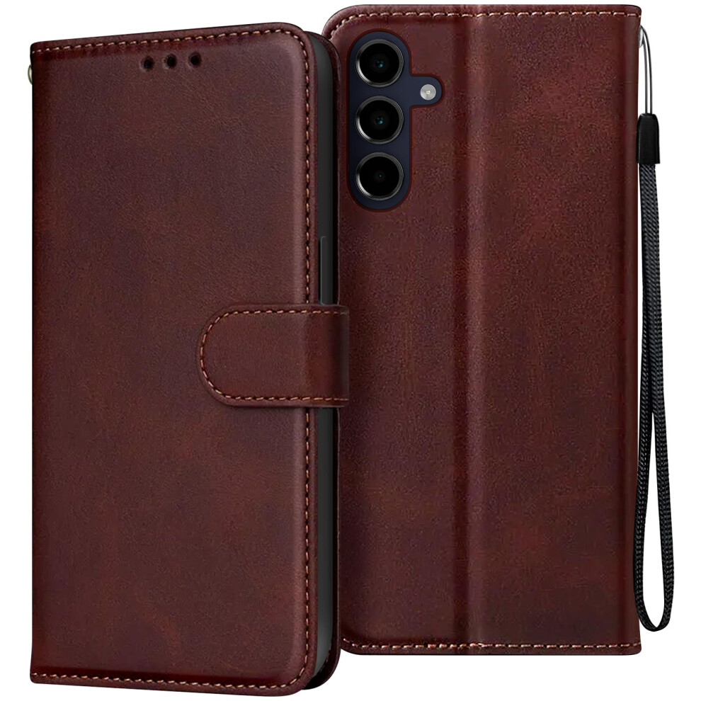 Avizar Case For Samsung Galaxy A16 Dragonne Clapet Support Portefeuille, Brown 3662428076196