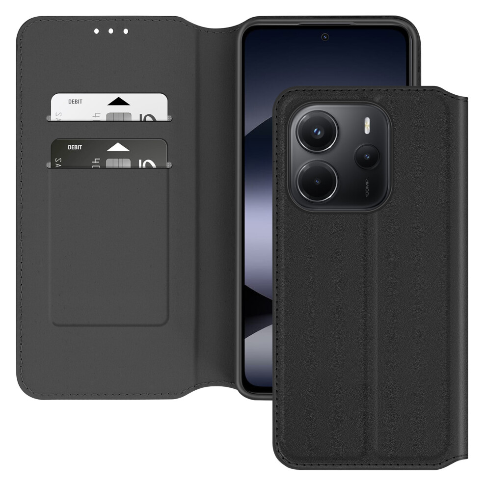 Avizar Case For Xiaomi Redmi Note 14 4G Clapet Card Holder And Video Holder, Black 3662428118445