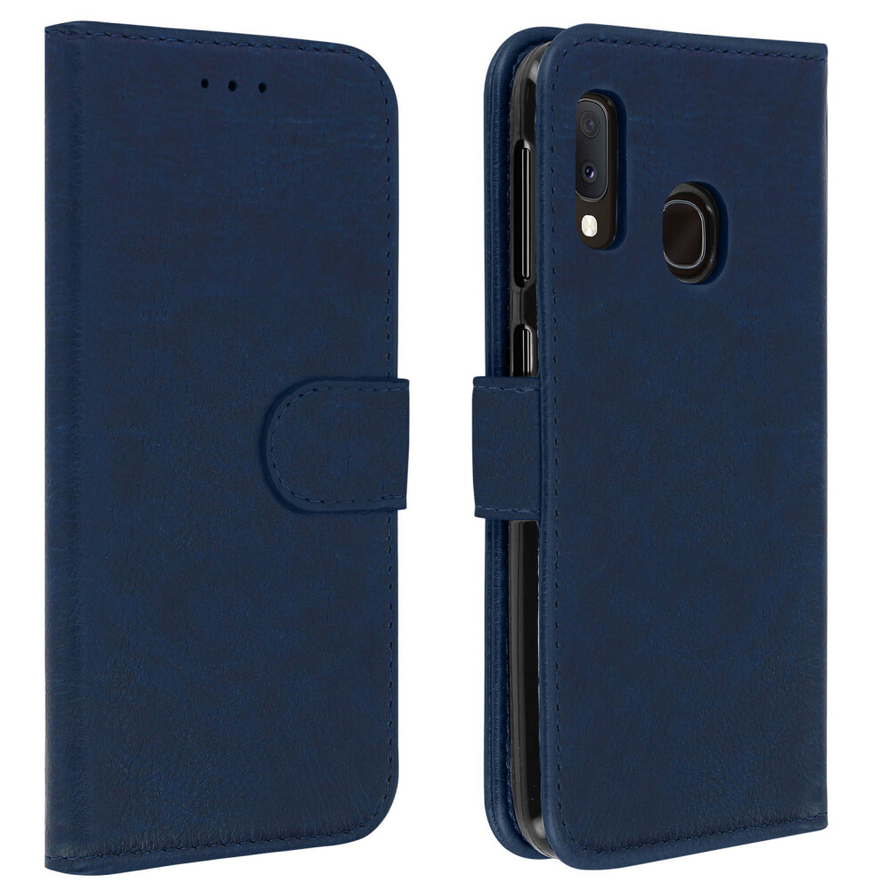 Flip Wallet Case, Magnetic Cover With Stand For Samsung Galaxy A20e Â Dark Blue 3662427356268